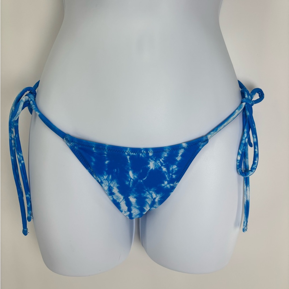 Tropic of C Praia Bikini Bottom Small Blue Tie Dye Tie Side string cheeky